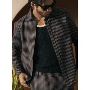 Dandy Del Mar TRESCO Shirt Houndstooth Brown Men's‎ Sz XXL Button Up Western